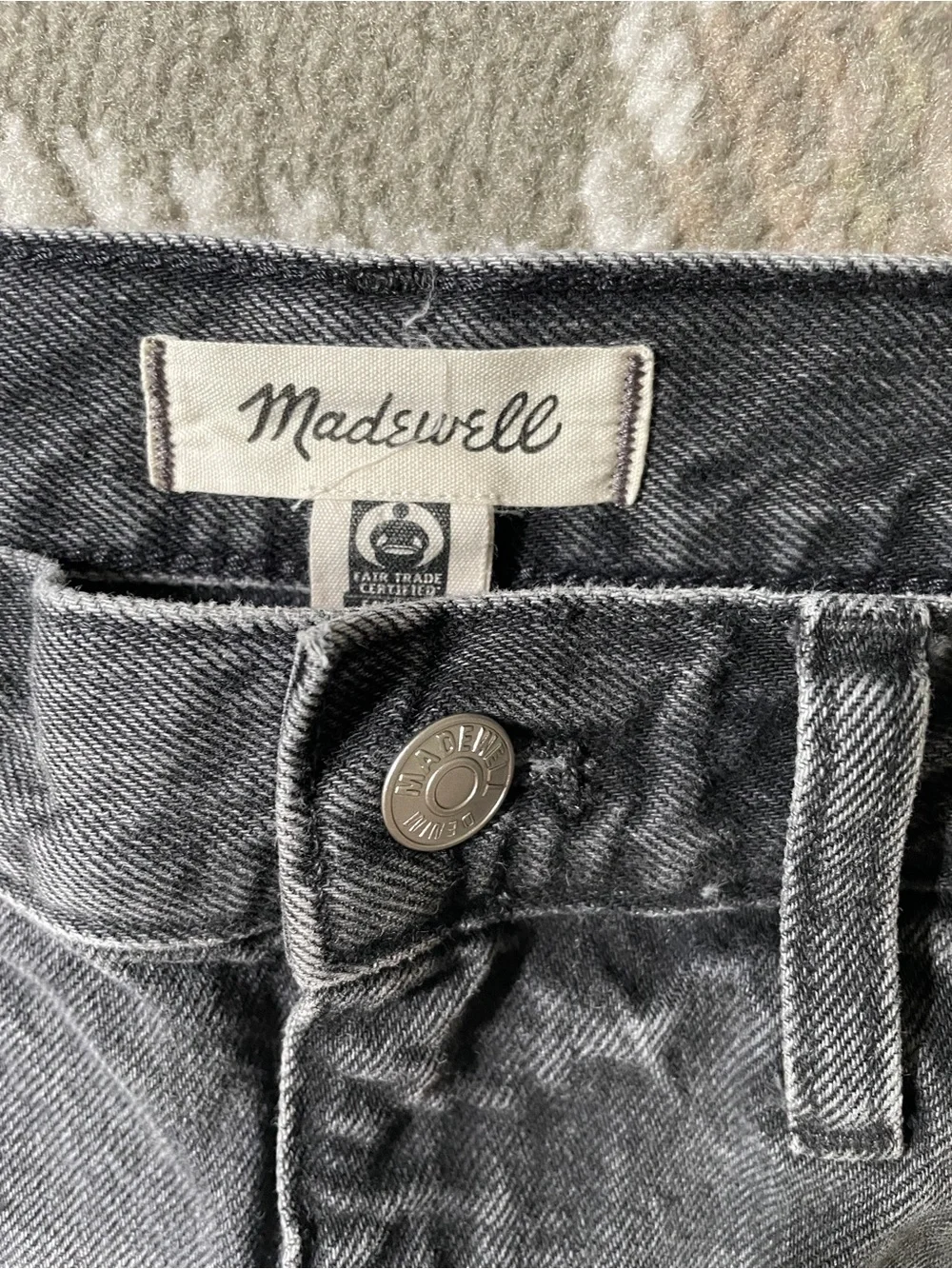 Madewell the slouchy boy jean faded black wash 6/28T